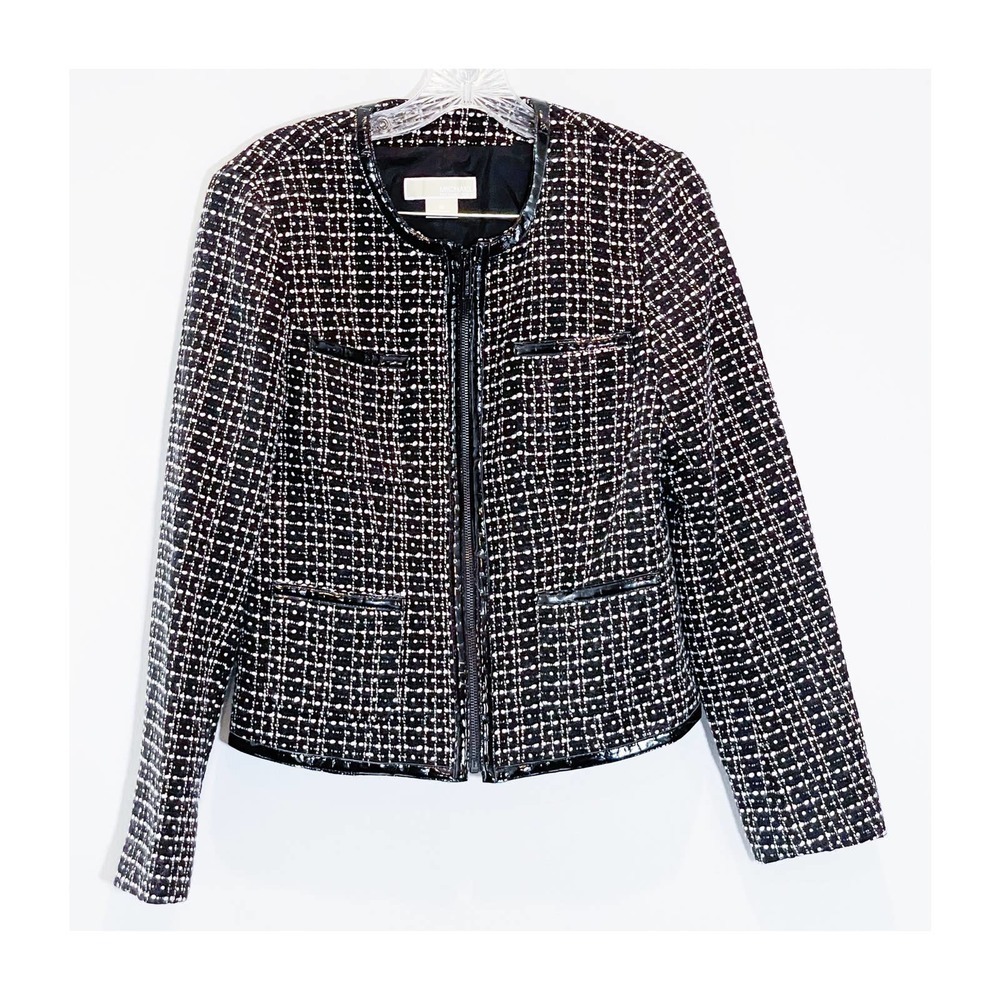Michael Kors B&W Woven Tweed Jacket SZ8